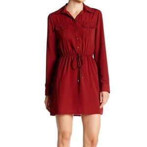 Spread collar shirt dress